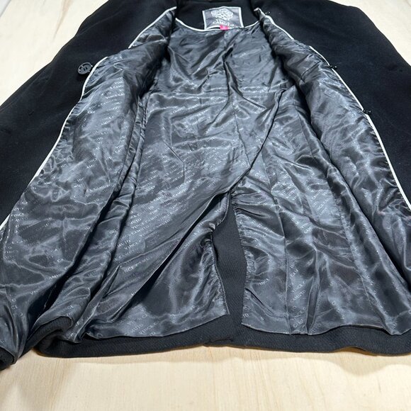 NWT - Vince Camuto Wing-Collar Double-Breasted‎ Coat Black Size M Women's NEW - Picture 6 of 12